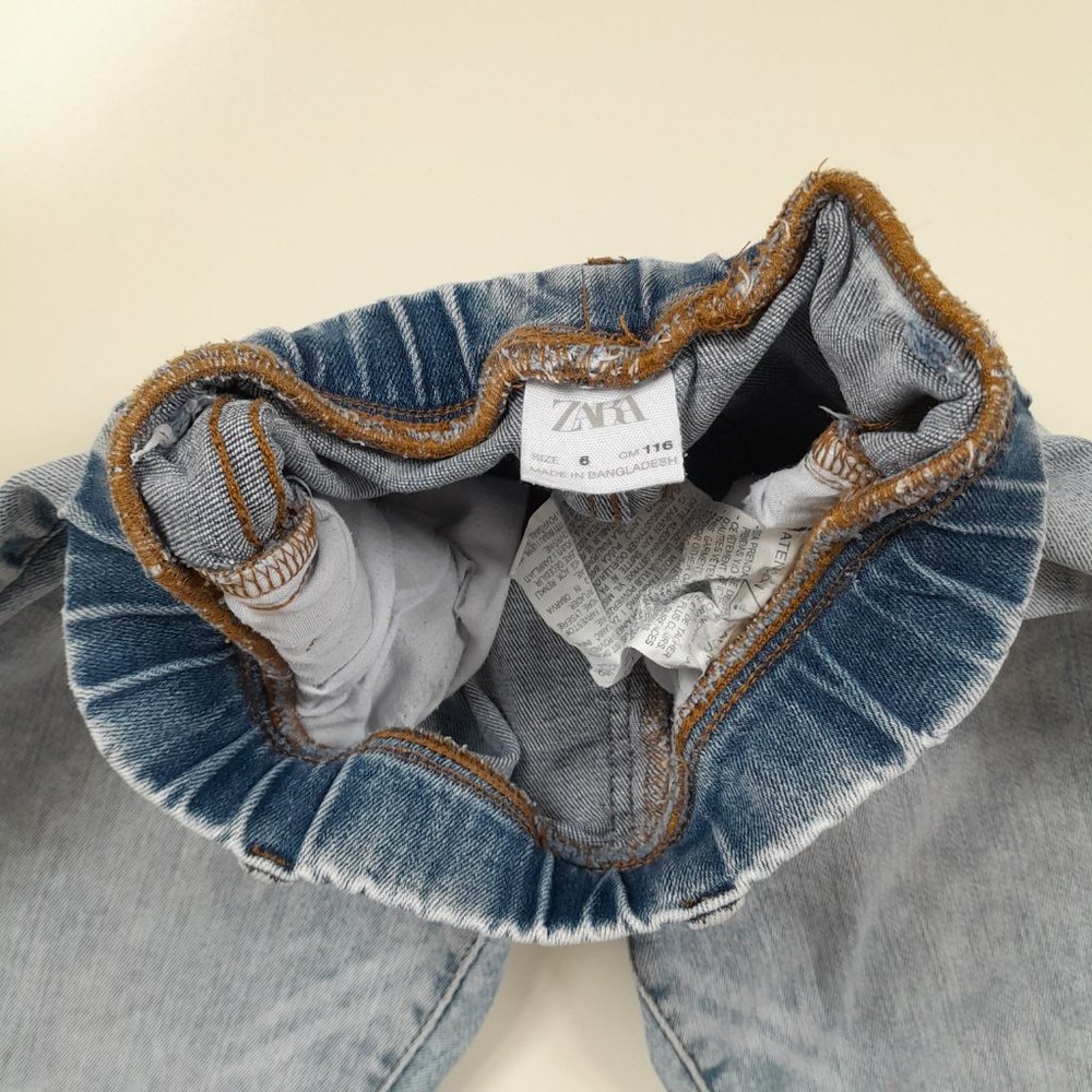 ZARA Kids Balloon Fit Comfy Bleach Wash Jeans - Picture 13 of 17